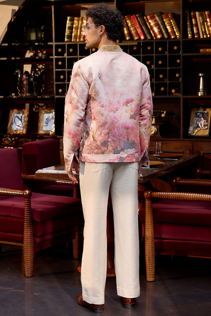 Marble Muse Printed Suede Bomber Jacket