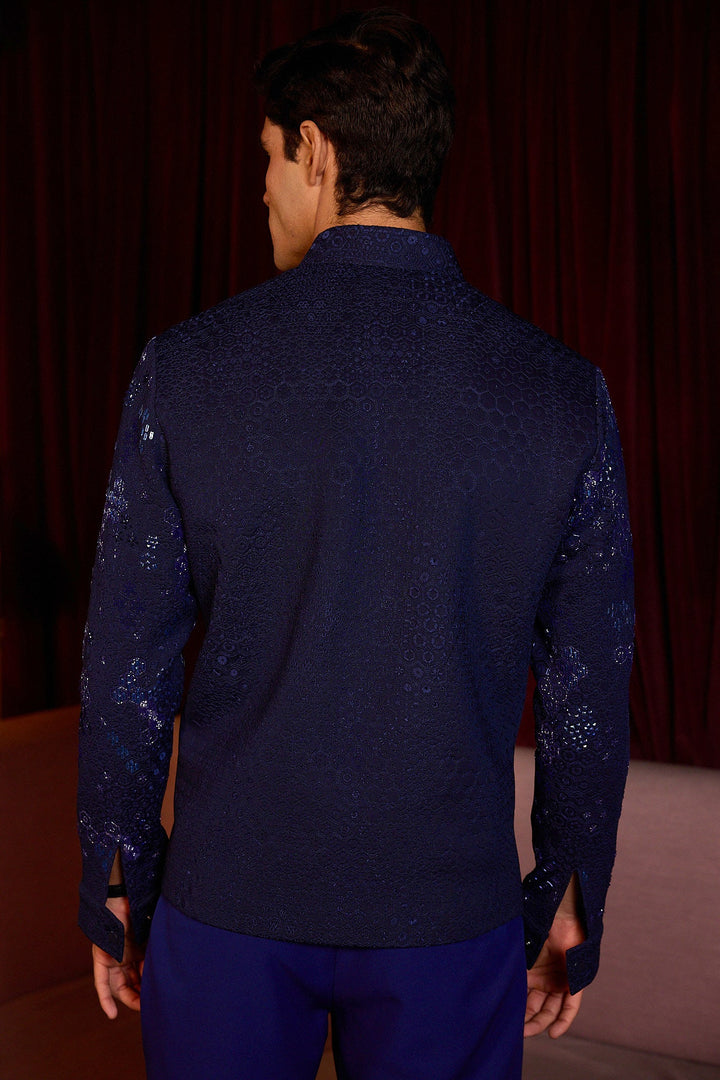 Opulent Dusk Hand Embroidered Cutdana Resham Velvet Jacket