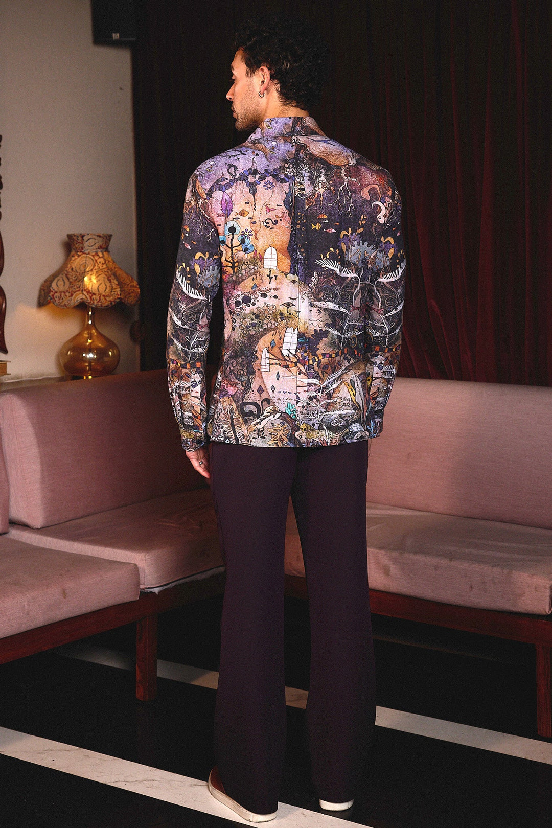 Kapil Sharma in Violet Reverie Printed Linen Shacket