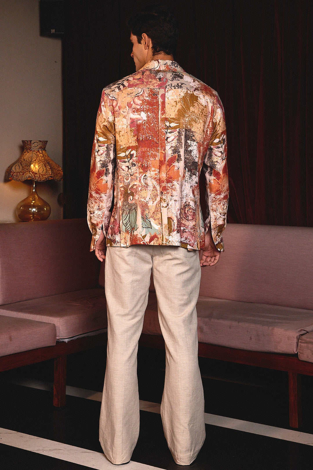 Burnt Canvas Printed Linen Shacket