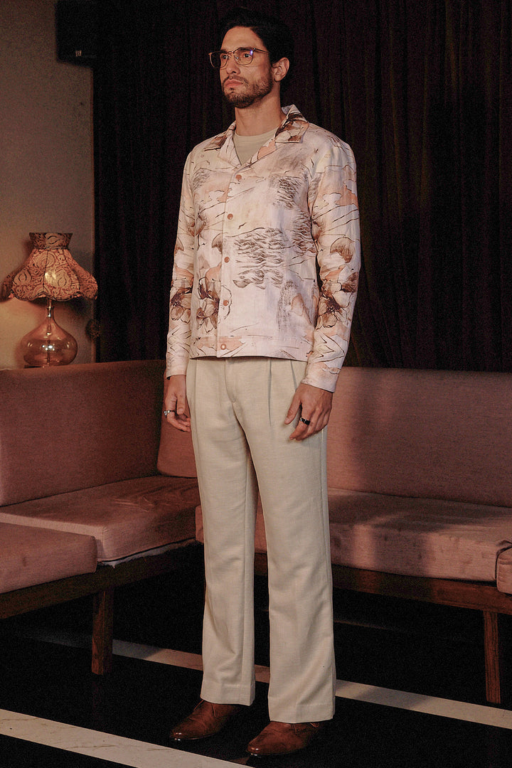 Petal Whisper Printed Linen Shacket