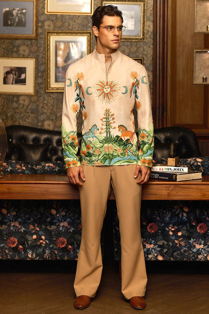 Celestial Rider Printed Bomber Jacket