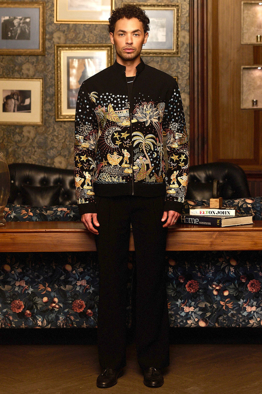 Riteish Deshmukh in Midnight Odyssey Multi-Embellished Bomber Jacket