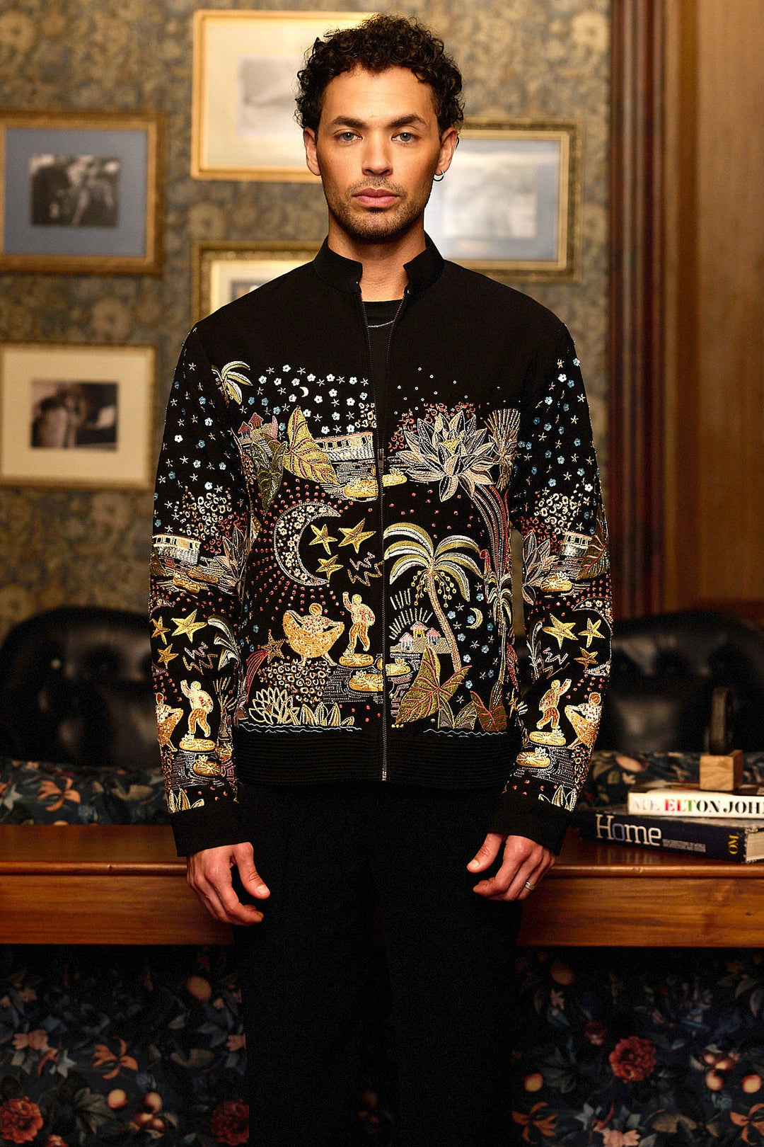 Riteish Deshmukh in Midnight Odyssey Multi-Embellished Bomber Jacket