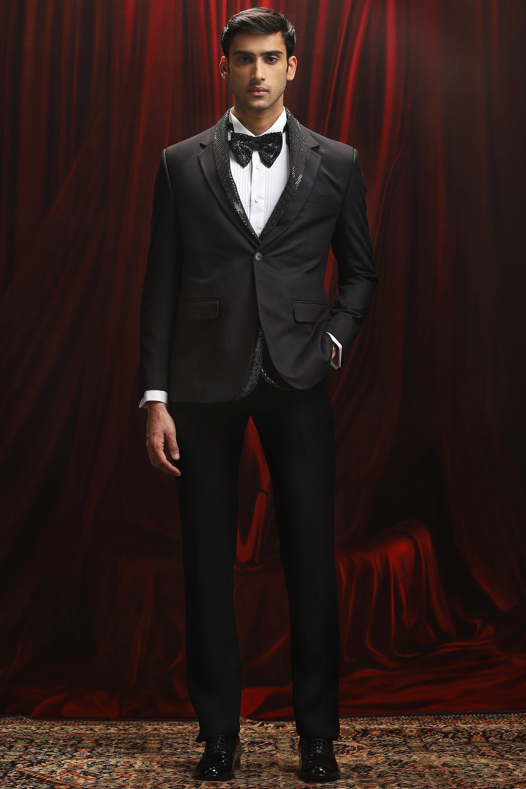 Buy Black Twilight Temptation Embroidered Tuxedo Online