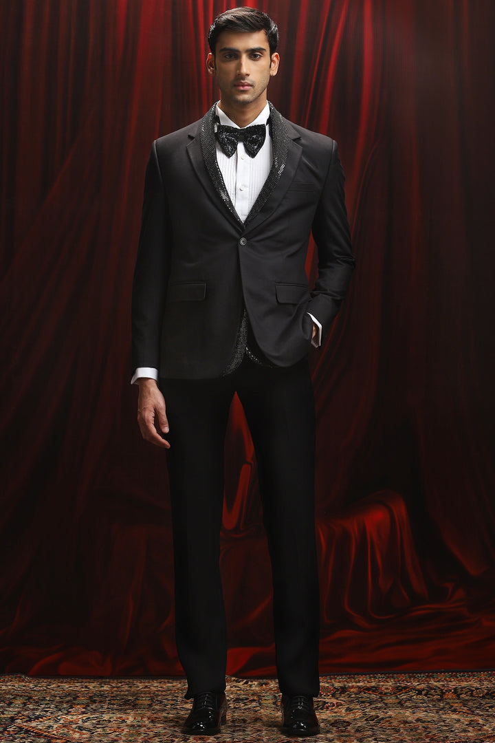 Buy Black Twilight Temptation Embroidered Tuxedo Online