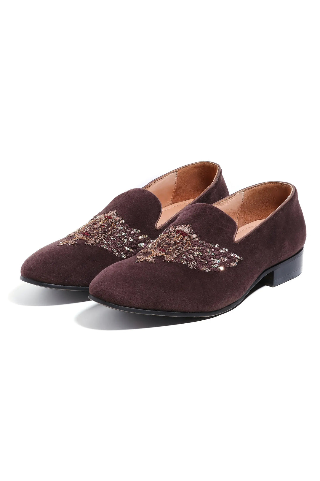 Luxe Crowned Elegance Velvet Slip-ons - Asuka Couture