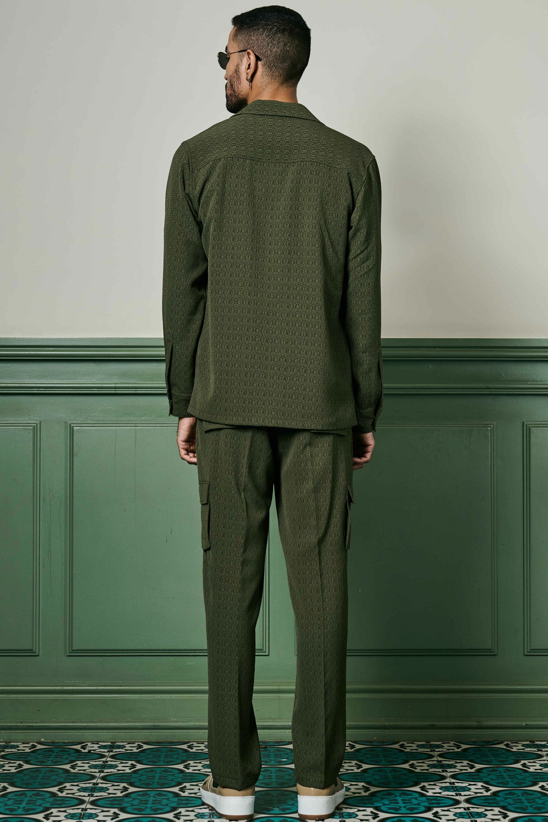 Buy Olive Green Biscuit Crepe Co-ord Set