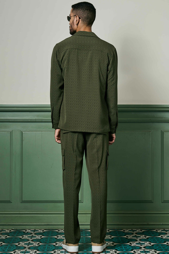 Buy Olive Green Biscuit Crepe Co-ord Set