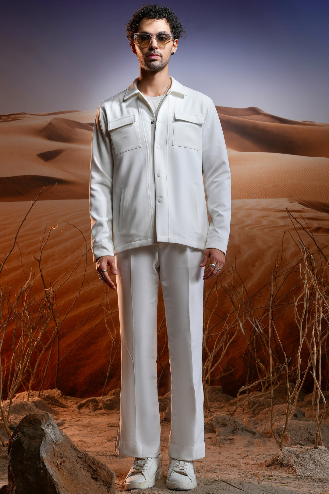 Buy White Banana Crepe Co-ord Set Today with Quality Home Delivery