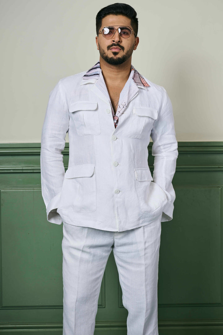 Buy White Linen Safari Suit Today