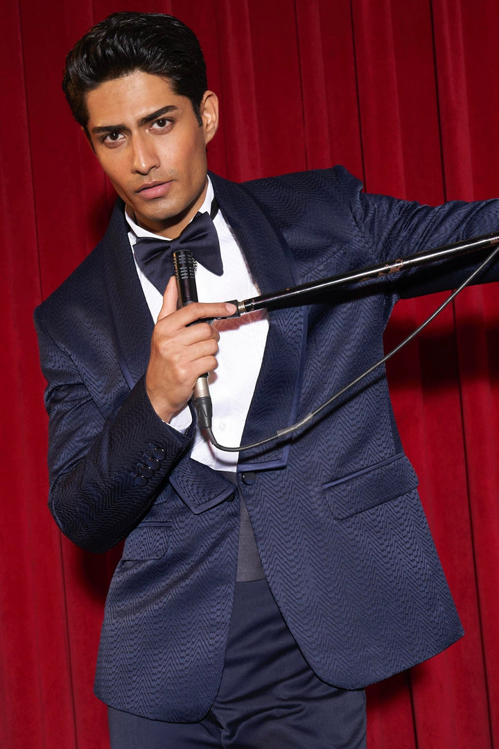 Navy Midnight Mirage Cocktail Tuxedo Set