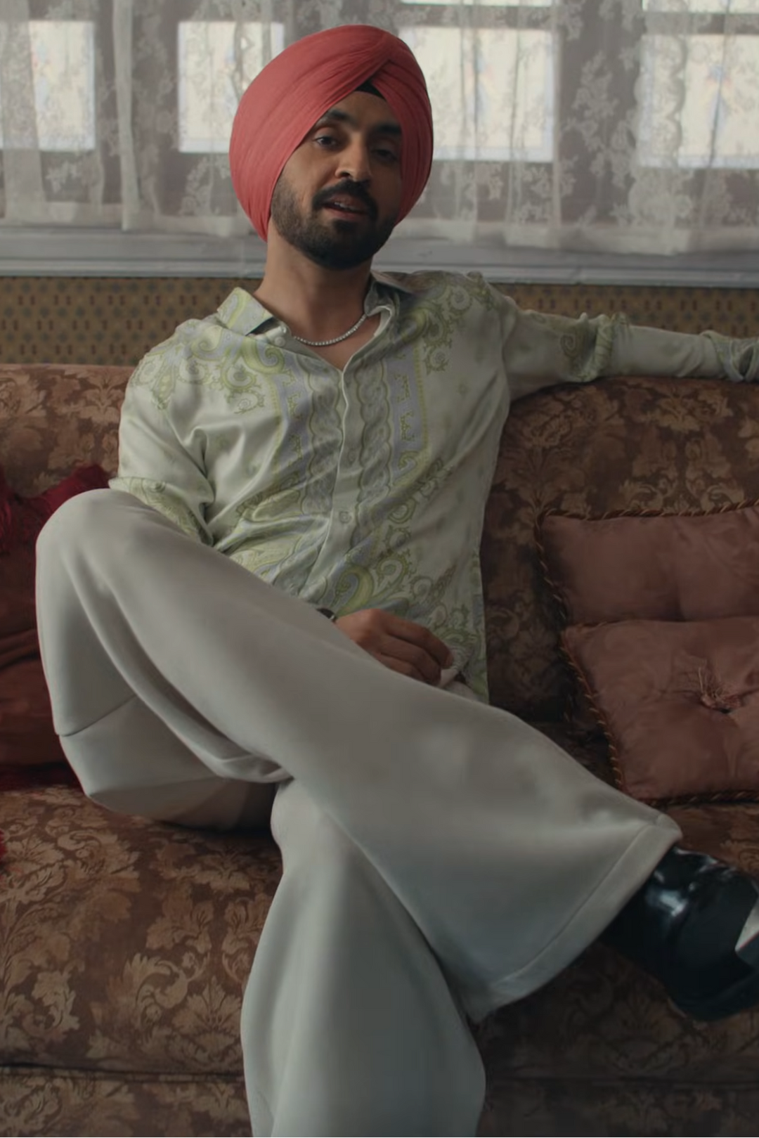 Diljit Dosanjh in Mint Reverie Habutai Silk Shirt