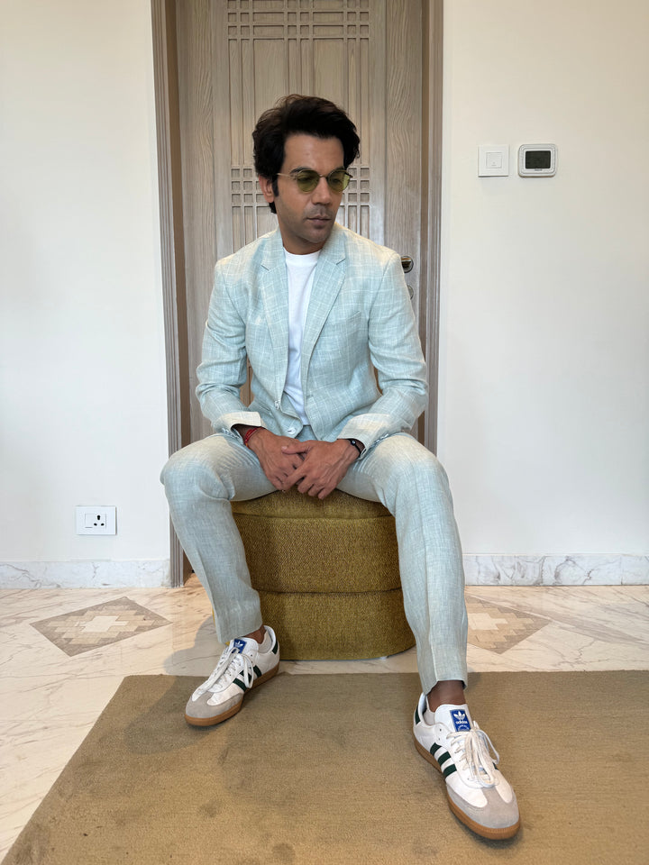 Rajkummar Rao in Green Windowpane Check Blazer Set