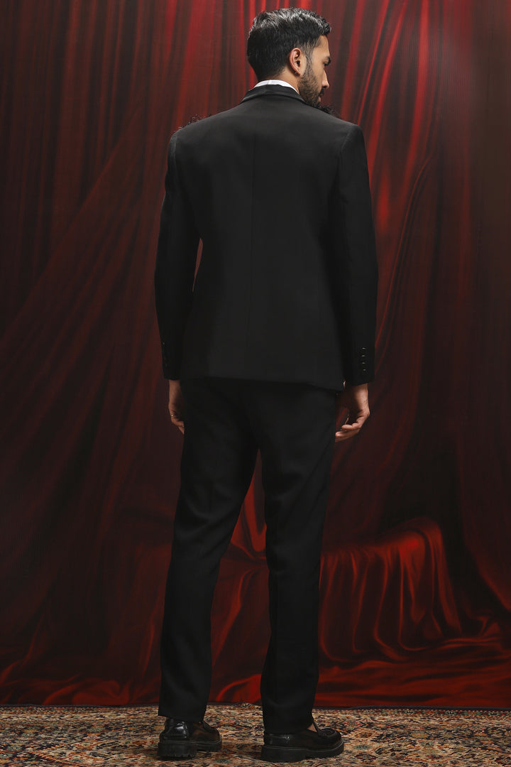 Noir Majesty Embroidered Tuxedo Set