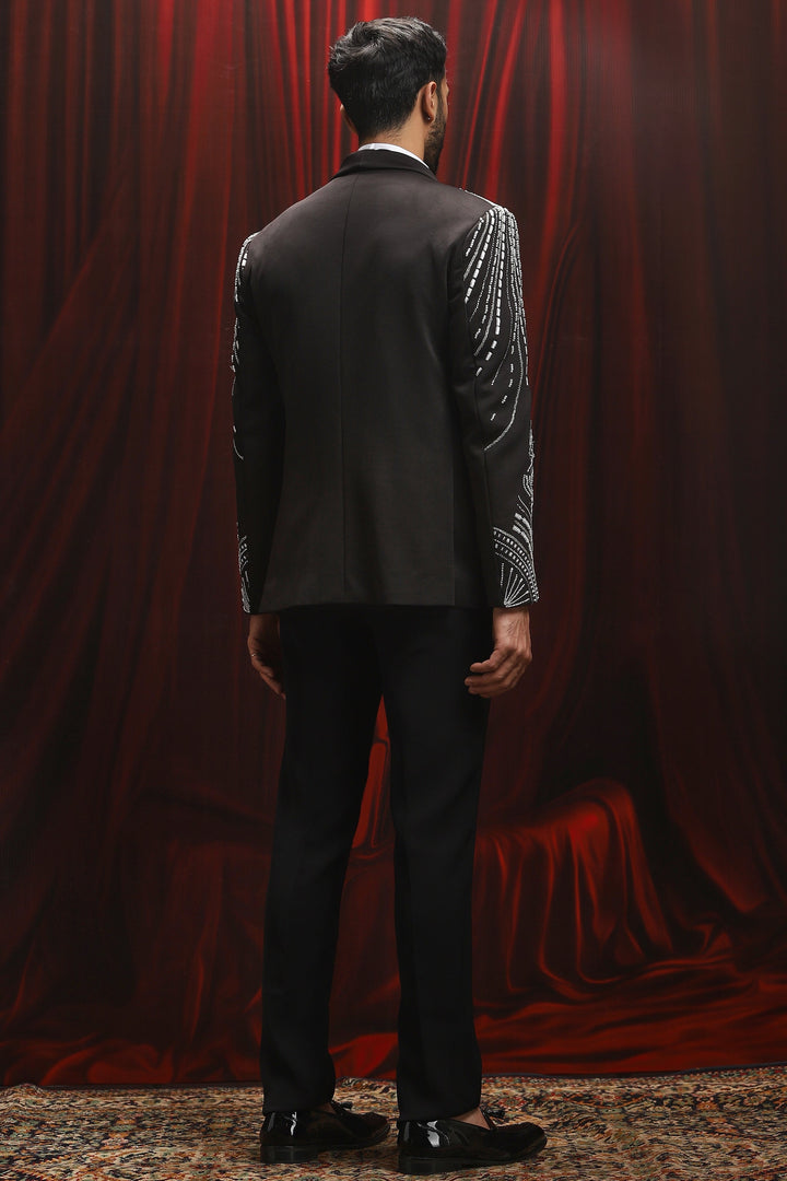 Mystic Obsidian Embroidered Tuxedo Set
