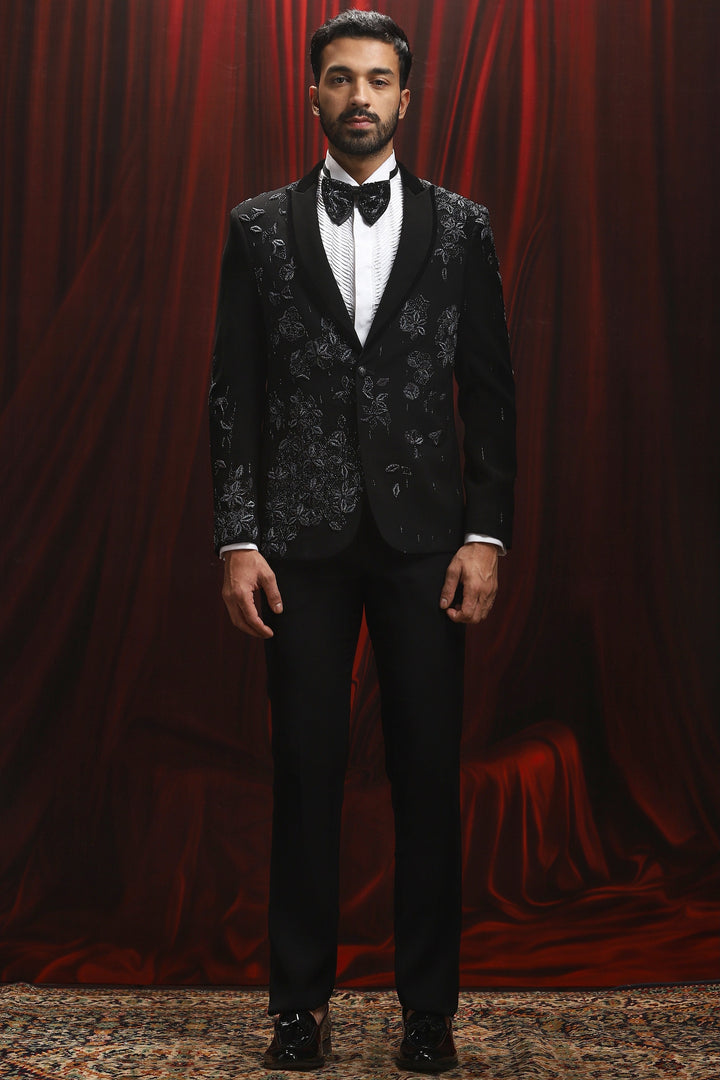 Black Dahlia Embroidered Tuxedo Set