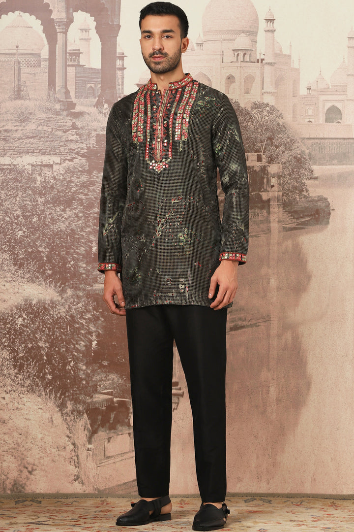 Forest Glimmer Mirror and Sequins Embroidered Kurta Set