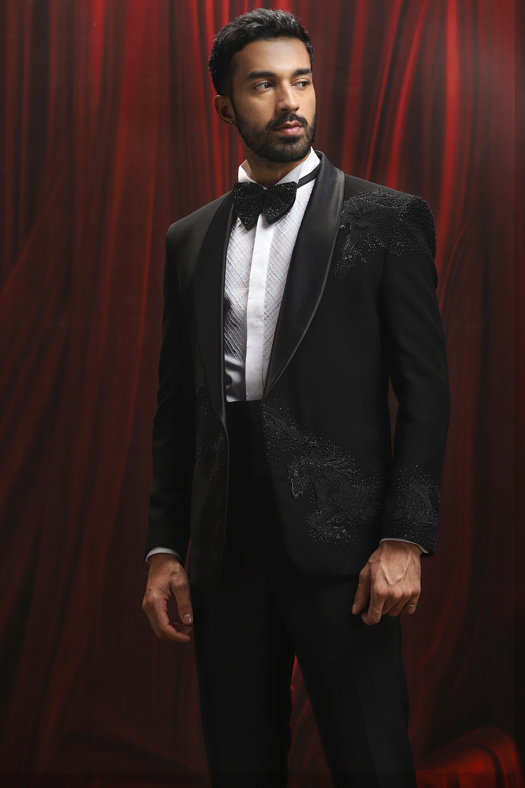 Stellar Galaxy Embroidered Tuxedo Set