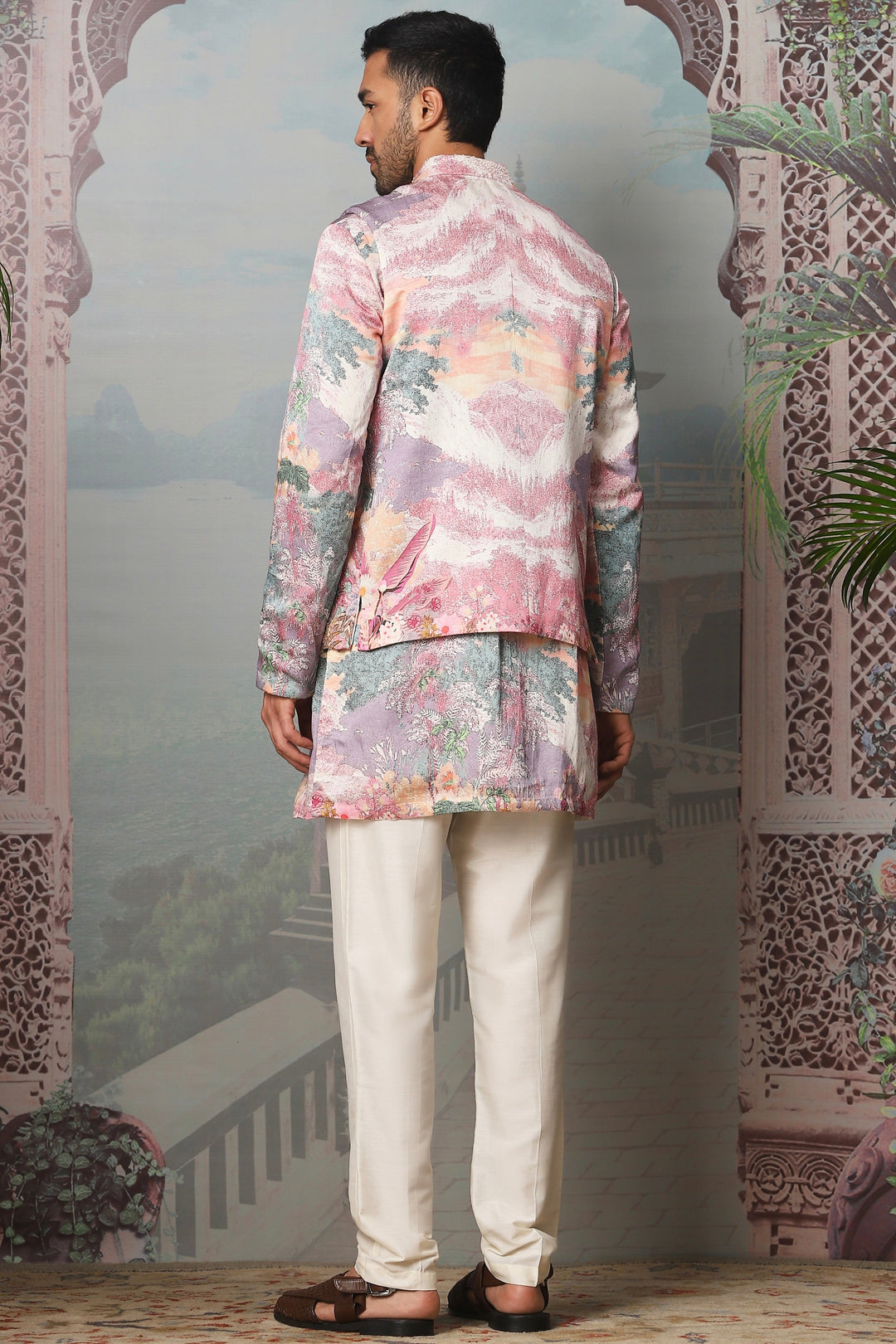 Floral Dream Printed Embroidered Kurta Bundi Set