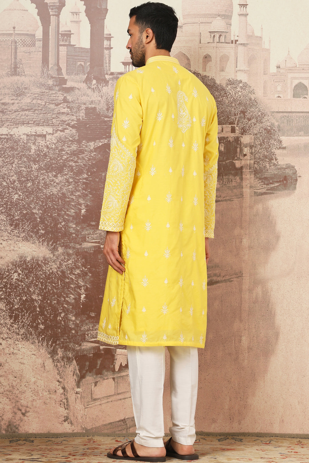 Yellow Dahlia Sequin Embroidered Kurta Set