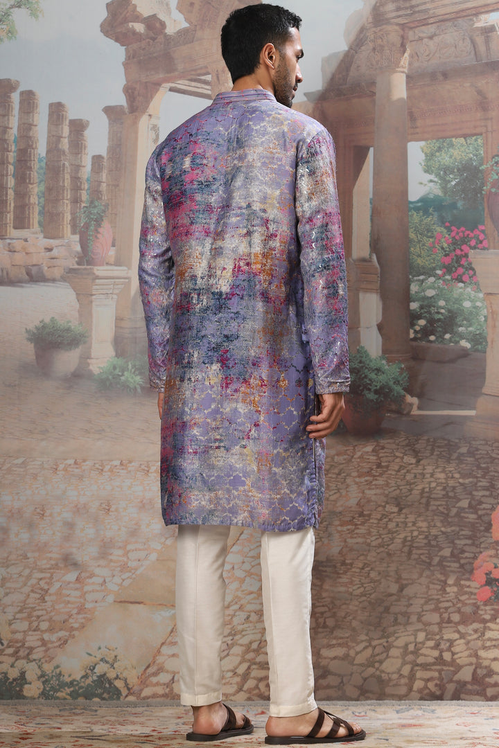 Lavender Aurora Sequin Embroidered Kurta Set