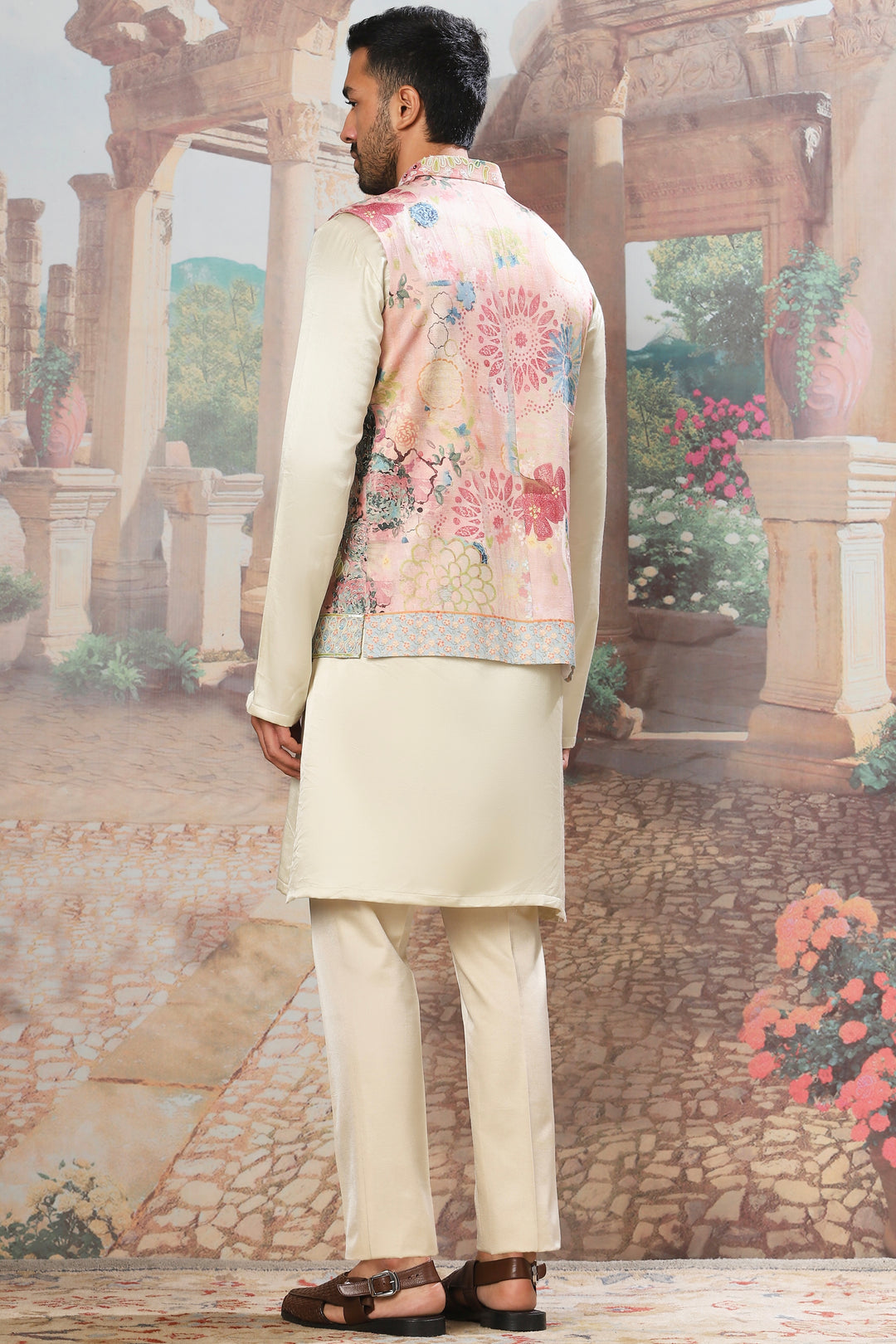 Primrose Gardenia Embroidered Kurta Bundi Set