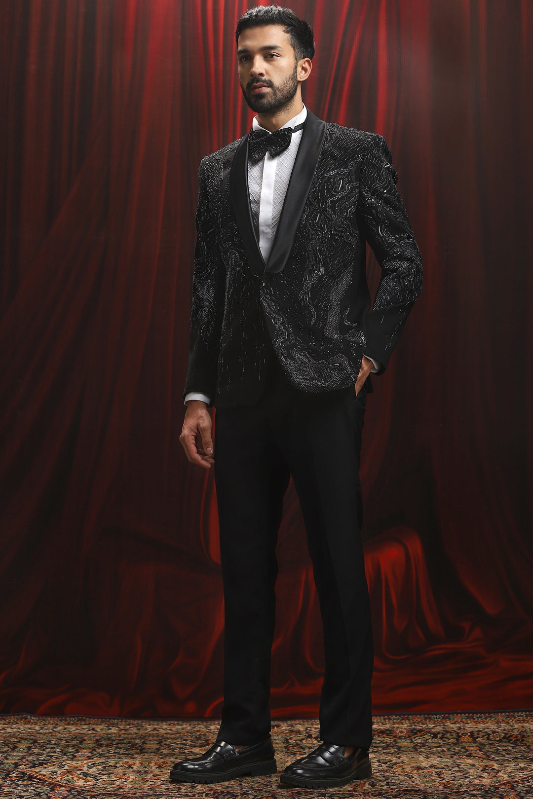Astral Constellation Embroidered Tuxedo Set