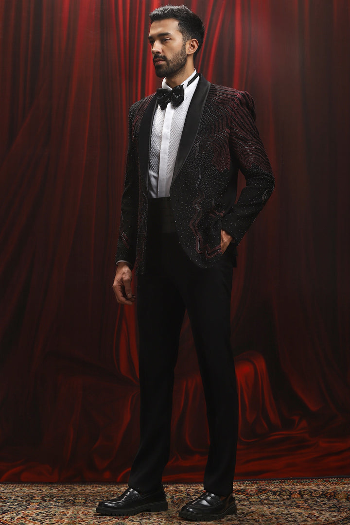 Sinister Velvet Embroidered Tuxedo Set