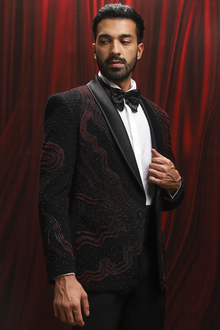 Sinister Velvet Embroidered Tuxedo Set