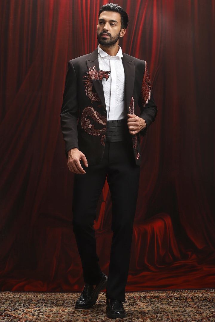 Dragon's Wrath Embroidered Tuxedo Set