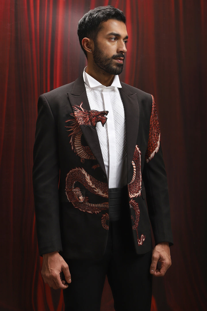Dragon's Wrath Embroidered Tuxedo Set