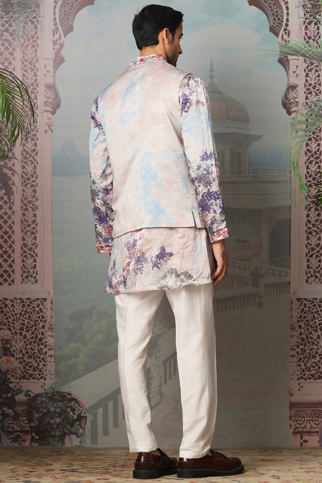 Garden Euphoria Embroidered Kurta Bundi Set