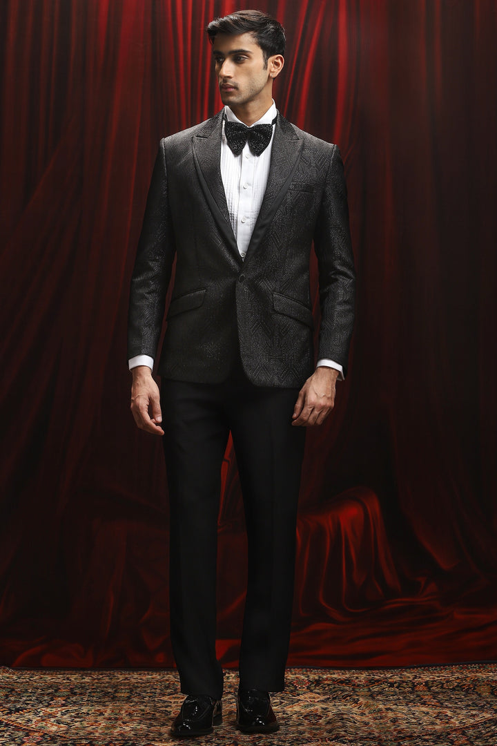 Midnight Shine Embroidered Tuxedo Set