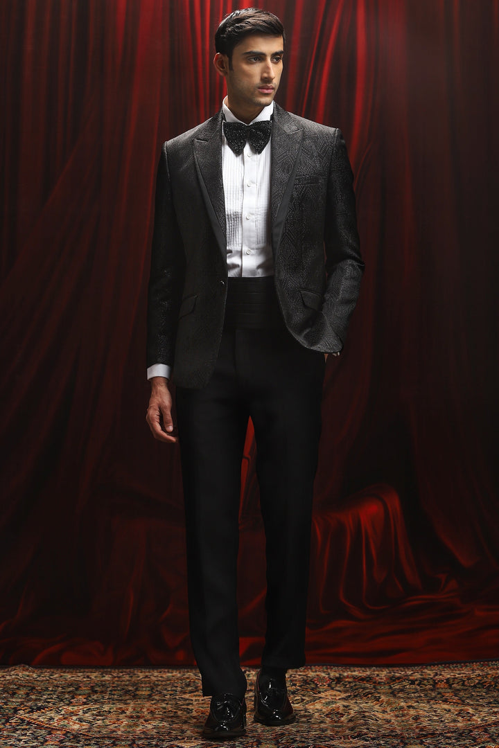 Midnight Shine Embroidered Tuxedo Set
