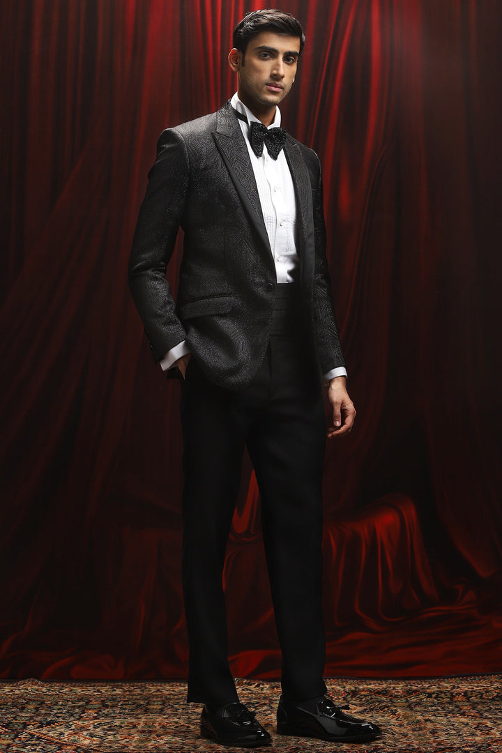 Midnight Shine Embroidered Tuxedo Set