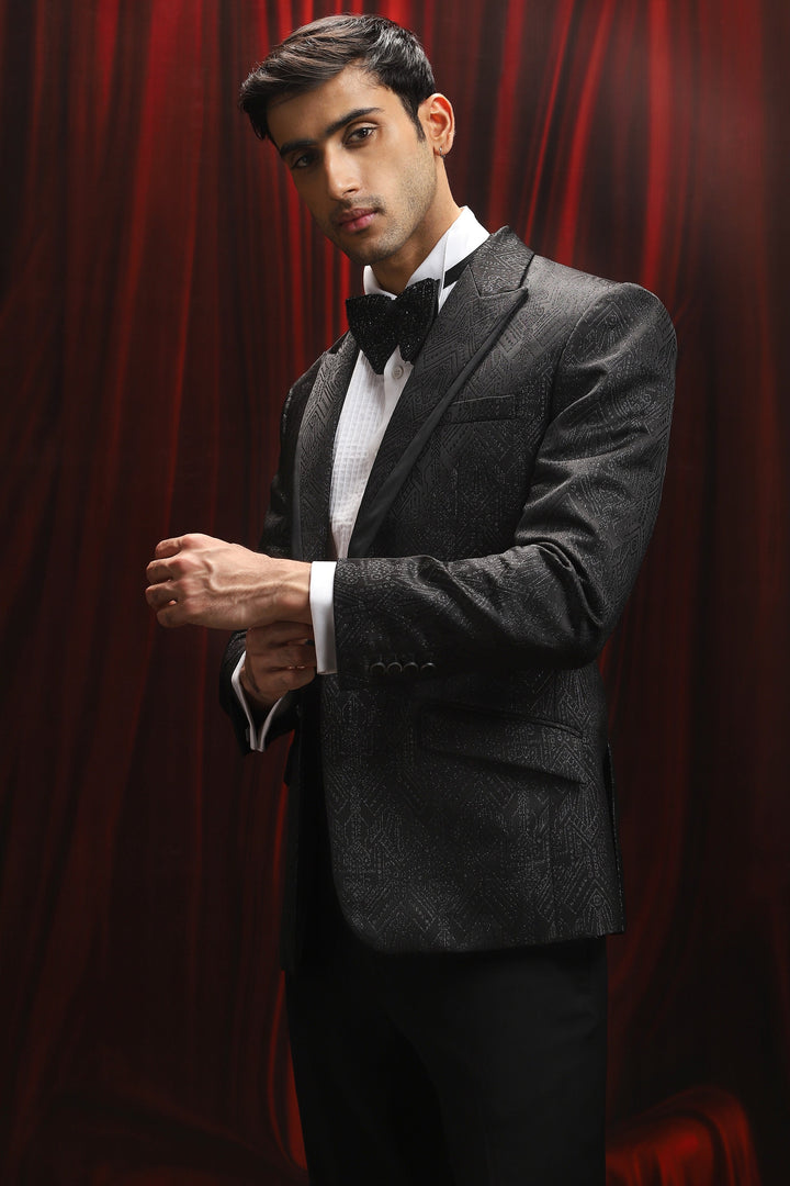 Midnight Shine Embroidered Tuxedo Set