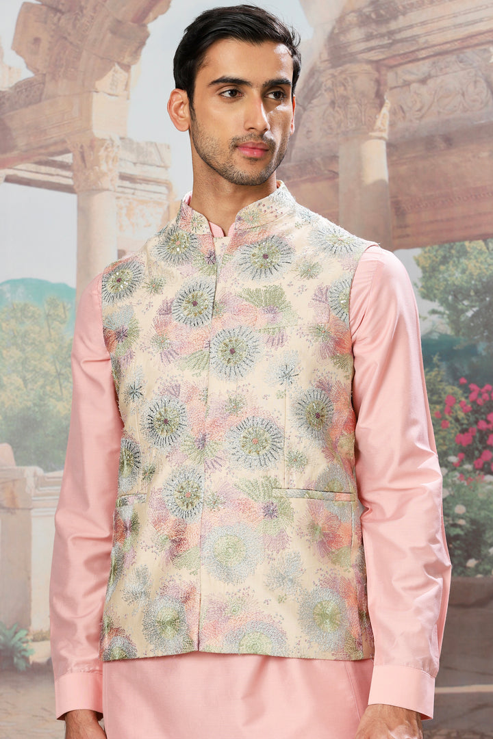 Eden Bloom Embroidered Kurta Bundi Set