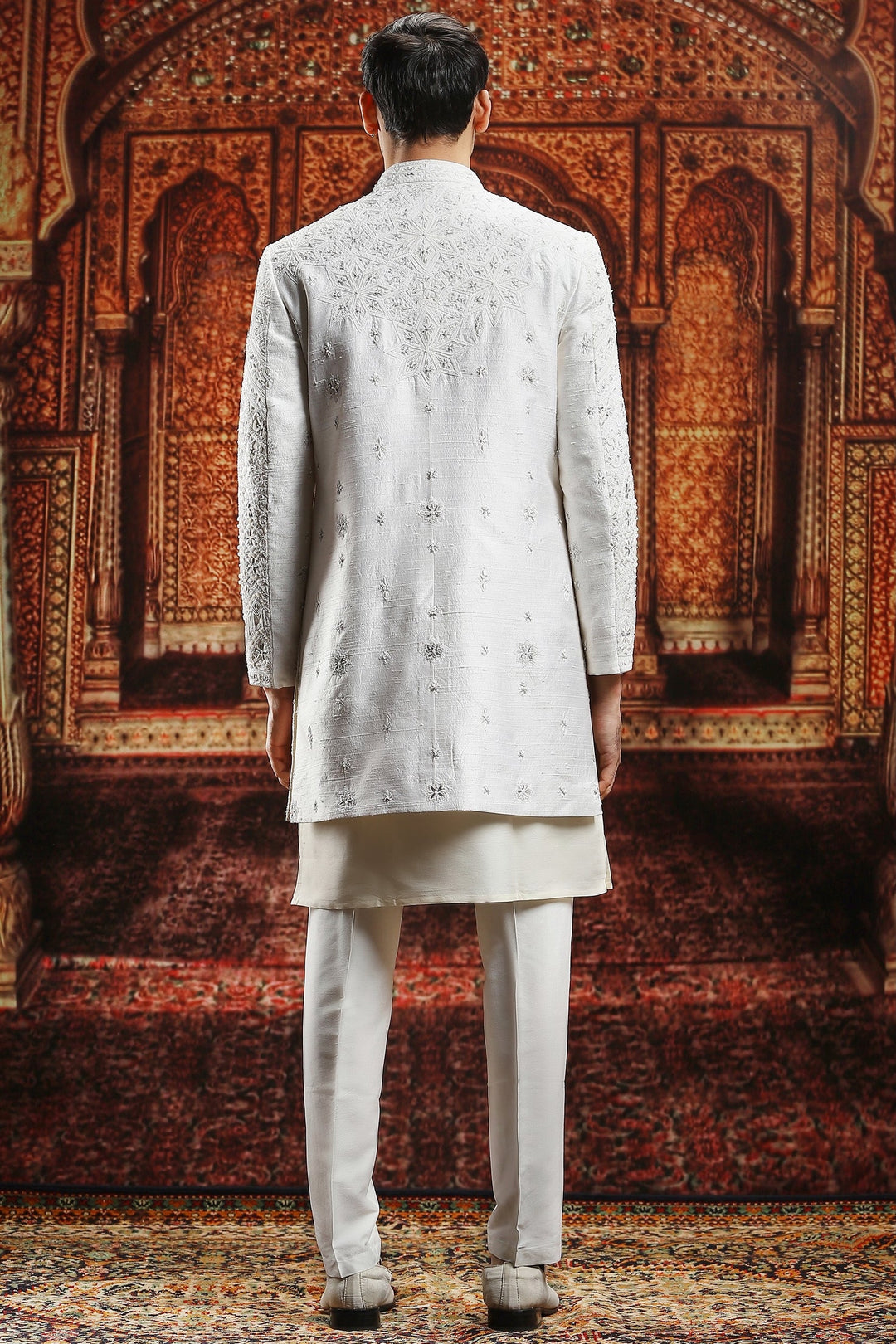 Ivory Dynasty Embroidered Sherwani Set
