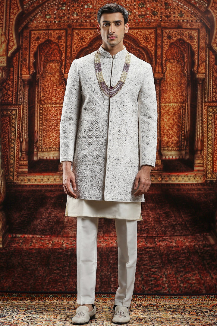 Ivory Dynasty Embroidered Sherwani Set
