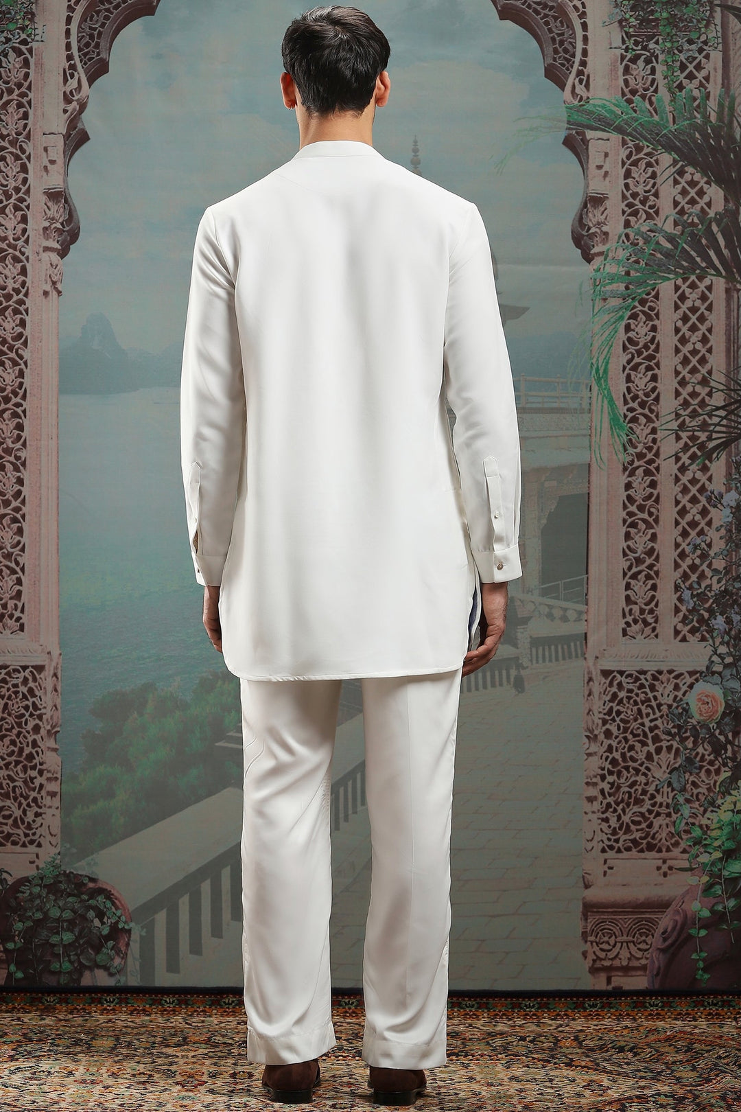 Frosted Euphoria Hand-Painted Silk Kurta Set