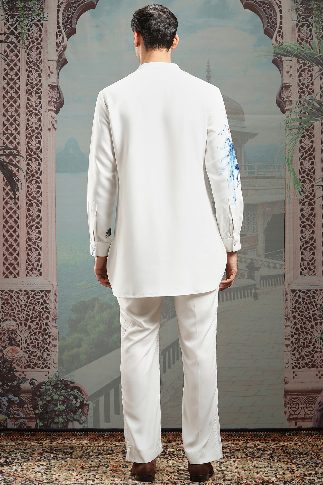 Iridescent Muse Hand-Painted Silk Kurta Set