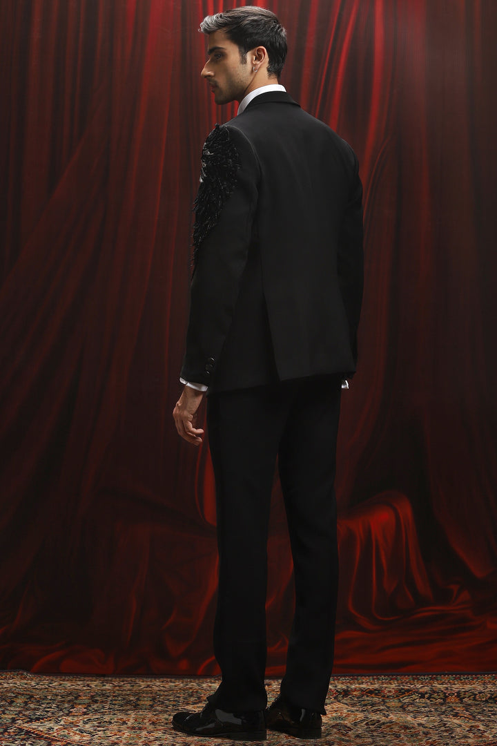Black Phoenix Noir Embroidered Tuxedo Set