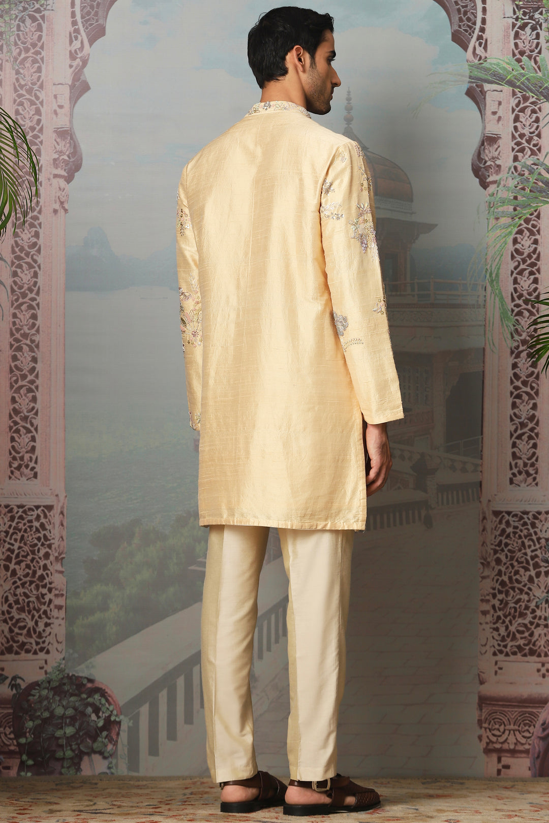 Amber Grace Raw Silk Embroidered Kurta Set