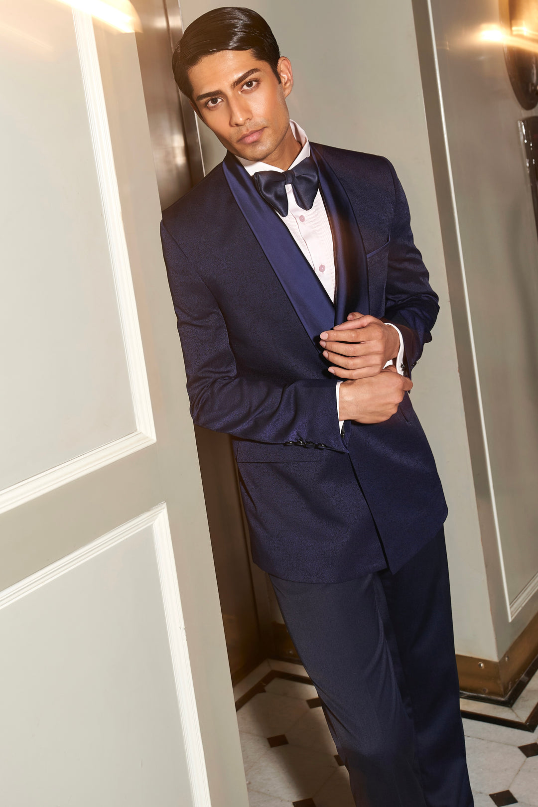 Elysian Navy Double Breasted Tuxedo Set