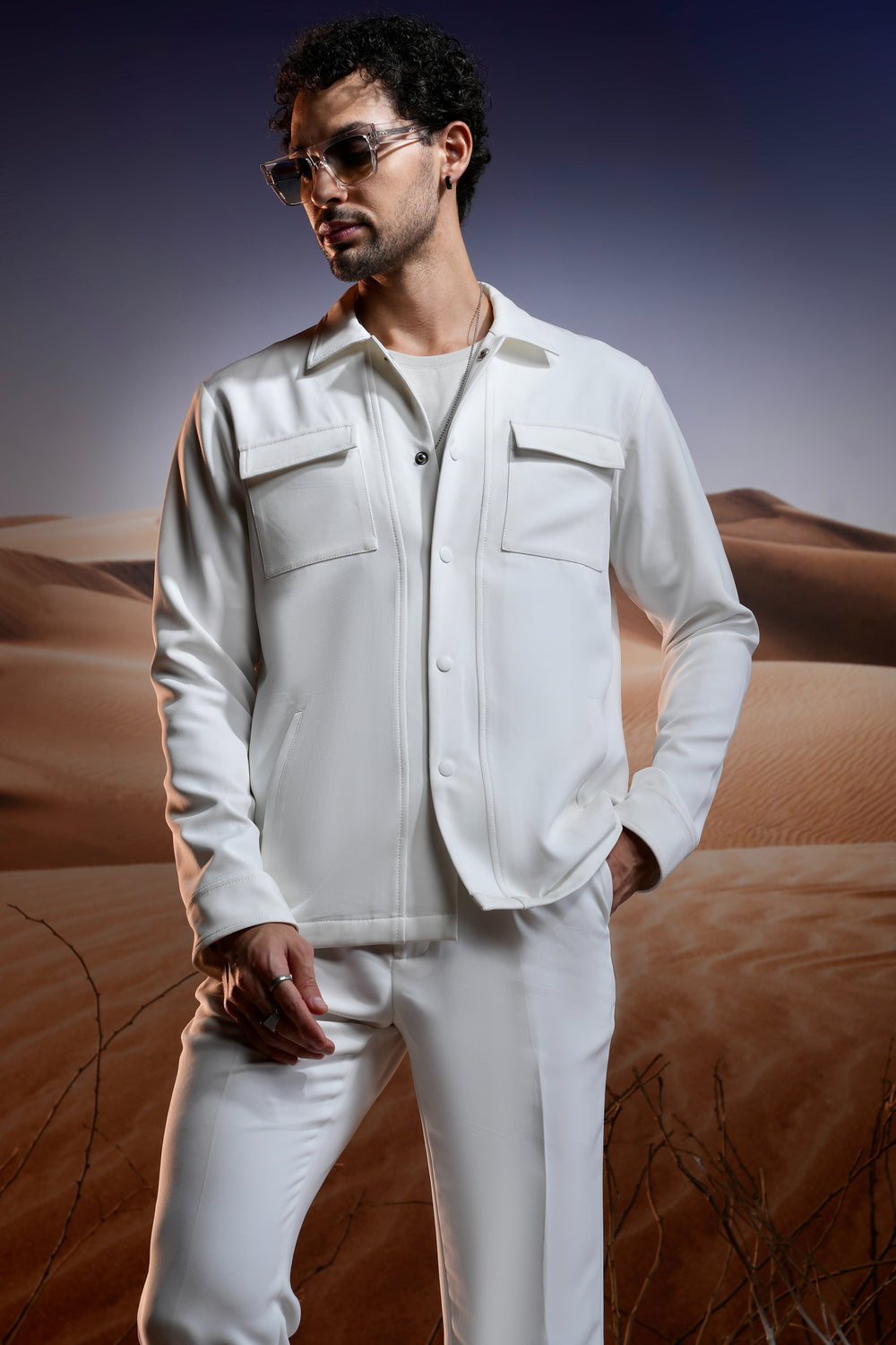 Order White Banana Crepe Co-ord Set Online for Quick Home Delivery