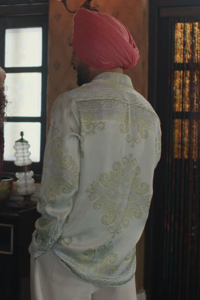 Diljit Dosanjh in Mint Reverie Habutai Silk Shirt