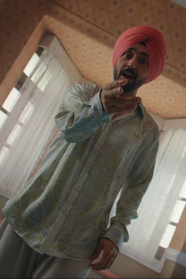 Diljit Dosanjh in Mint Reverie Habutai Silk Shirt