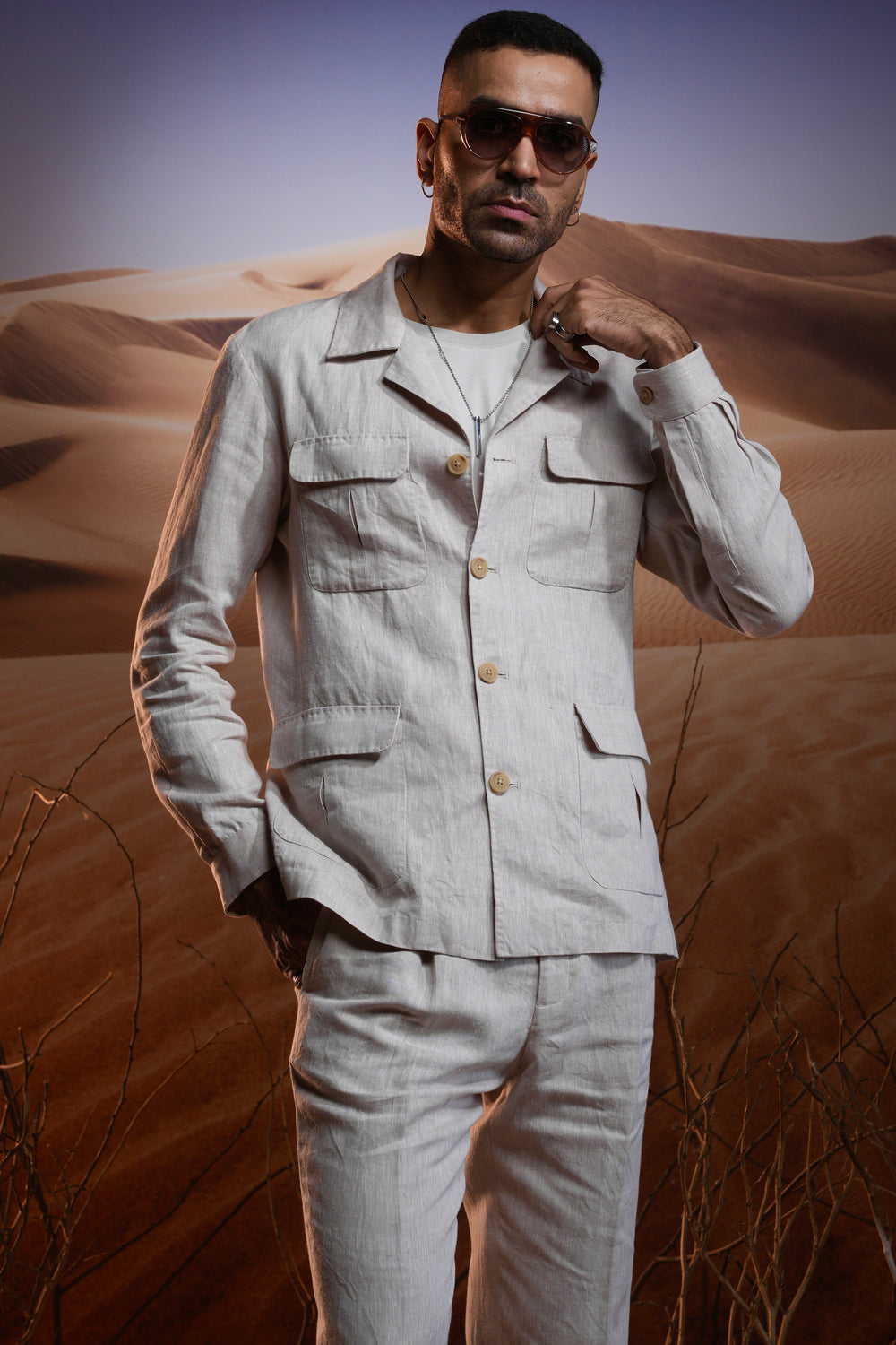 Dune Sirocco Linen Safari Suit | Asuka Couture Dune Sirocco Linen Safari Suit | Asuka Couture