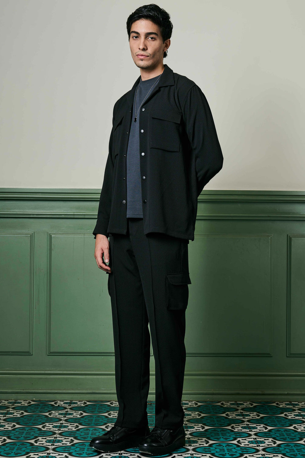 Purchase Black Biscuit Crepe Co-ord Set Online with Fast Delivery